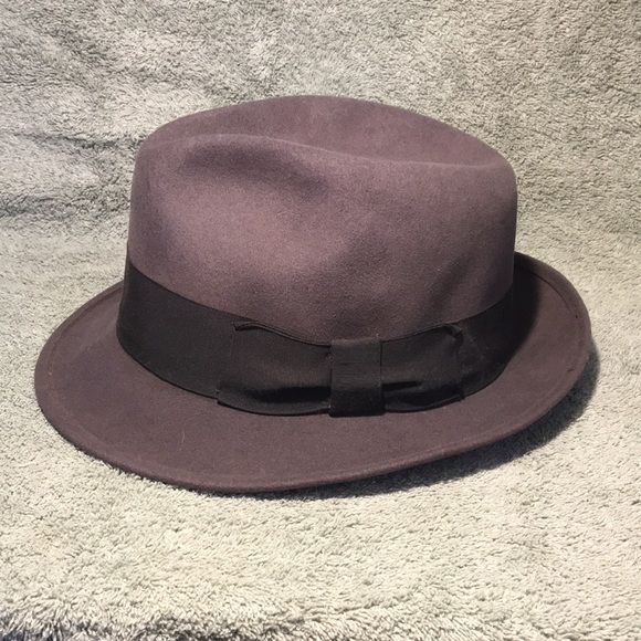 Bee Hats gray wool custom made gray short brim fedora size 7 dynafelt - Picture 1 of 15
